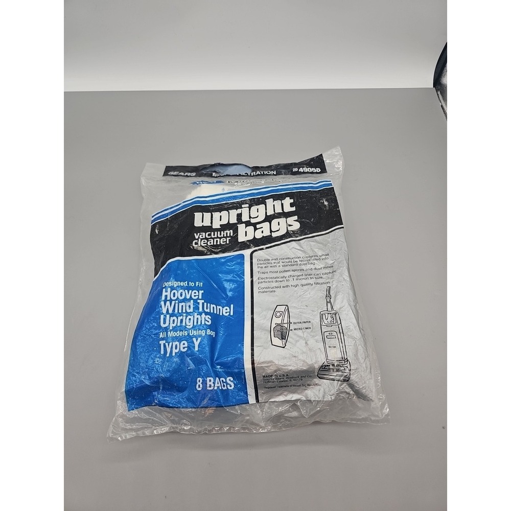 Hoover Allergy Vacuum Type Y Bags, WindTunnel Upright Vacuum Cleaners 8 Bags New